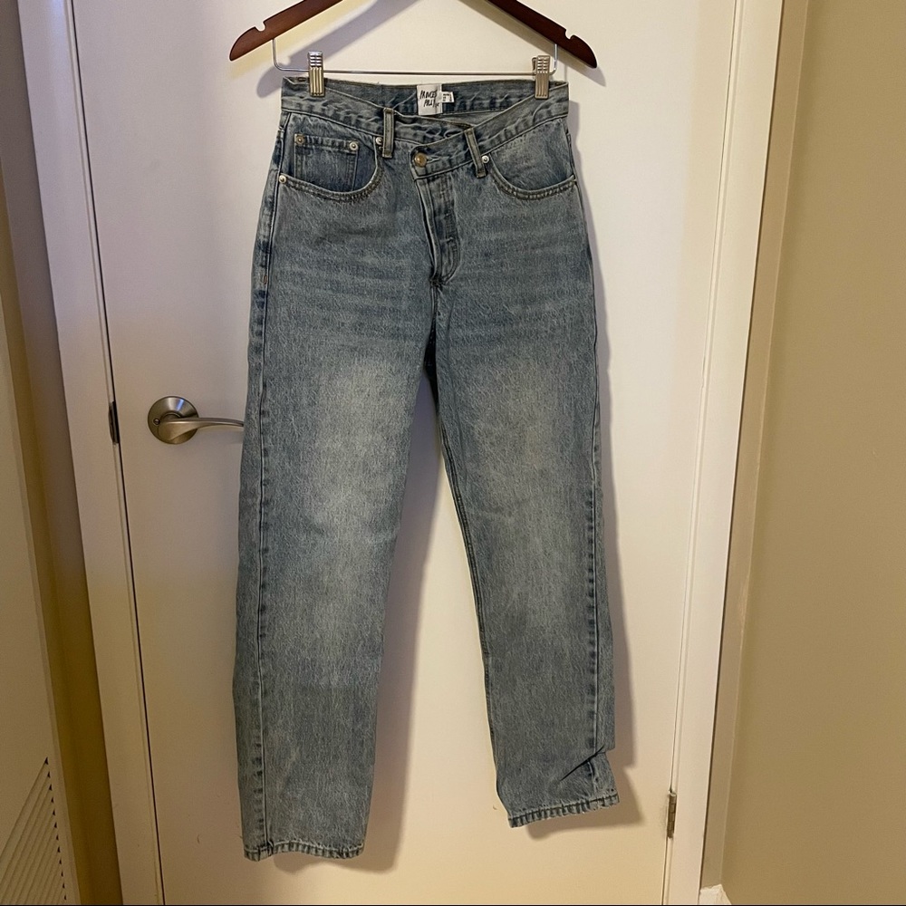 princess polly holly asymmetrical jean - us0 - $75